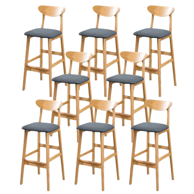 Industrieller Barhocker, quadratischer Sitz, Barhocker mit Holzbeinen