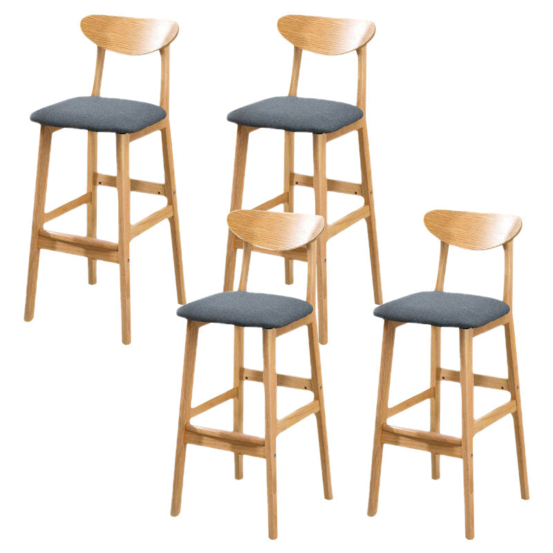 Industrieller Barhocker, quadratischer Sitz, Barhocker mit Holzbeinen