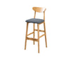 Industrieller Barhocker, quadratischer Sitz, Barhocker mit Holzbeinen