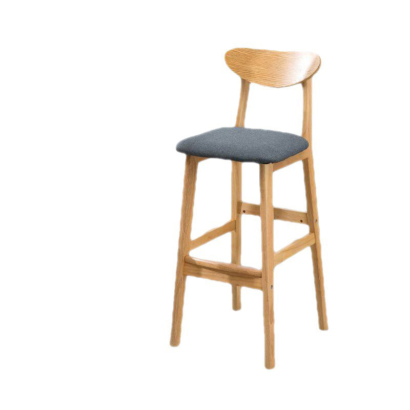 Industrieller Barhocker, quadratischer Sitz, Barhocker mit Holzbeinen