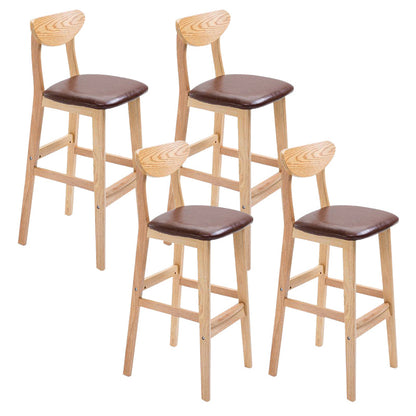 Industrieller Barhocker, quadratischer Sitz, Barhocker mit Holzbeinen