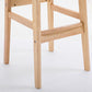 Industrieller Barhocker, quadratischer Sitz, Barhocker mit Holzbeinen