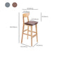 Industrieller Barhocker, quadratischer Sitz, Barhocker mit Holzbeinen