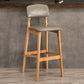 Tabouret de comptoir de siège carré de style de style industriel avec des jambes en bois