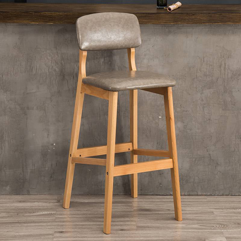 Tabouret de comptoir de siège carré de style de style industriel avec des jambes en bois