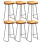Contemporary Wood Counter Stool Living Room Bar Stool with Metal Legs Backless 6 Piece Set Short Stool(18"H) Clearhalo 'Bar Furniture' 'Bar Stools' 'bar_stools' 'furn' 'furn_bar_stools' 'Furniture' 'Kitchen & Dining Furniture' 6154138