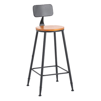 Contemporary Wood Counter Stool Living Room Bar Stool with Metal Legs With Back 1 Piece Short Stool(18"H) Clearhalo 'Bar Furniture' 'Bar Stools' 'bar_stools' 'furn' 'furn_bar_stools' 'Furniture' 'Kitchen & Dining Furniture' 6154141