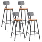 Contemporary Wood Counter Stool Living Room Bar Stool with Metal Legs With Back 4 Piece Set Short Stool(18"H) Clearhalo 'Bar Furniture' 'Bar Stools' 'bar_stools' 'furn' 'furn_bar_stools' 'Furniture' 'Kitchen & Dining Furniture' 6154146