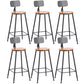 Contemporary Wood Counter Stool Living Room Bar Stool with Metal Legs With Back 6 Piece Set Short Stool(18"H) Clearhalo 'Bar Furniture' 'Bar Stools' 'bar_stools' 'furn' 'furn_bar_stools' 'Furniture' 'Kitchen & Dining Furniture' 6154148