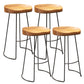Contemporary Wood Counter Stool Living Room Bar Stool with Metal Legs Backless 4 Piece Set Bar Stool(30"H) Clearhalo 'Bar Furniture' 'Bar Stools' 'bar_stools' 'furn' 'furn_bar_stools' 'Furniture' 'Kitchen & Dining Furniture' 6154153