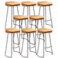 Contemporary Wood Counter Stool Living Room Bar Stool with Metal Legs Backless 8 Piece Set Bar Stool(30"H) Clearhalo 'Bar Furniture' 'Bar Stools' 'bar_stools' 'furn' 'furn_bar_stools' 'Furniture' 'Kitchen & Dining Furniture' 6154155