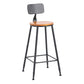 Contemporary Wood Counter Stool Living Room Bar Stool with Metal Legs With Back 1 Piece Bar Stool(30"H) Clearhalo 'Bar Furniture' 'Bar Stools' 'bar_stools' 'furn' 'furn_bar_stools' 'Furniture' 'Kitchen & Dining Furniture' 6154156