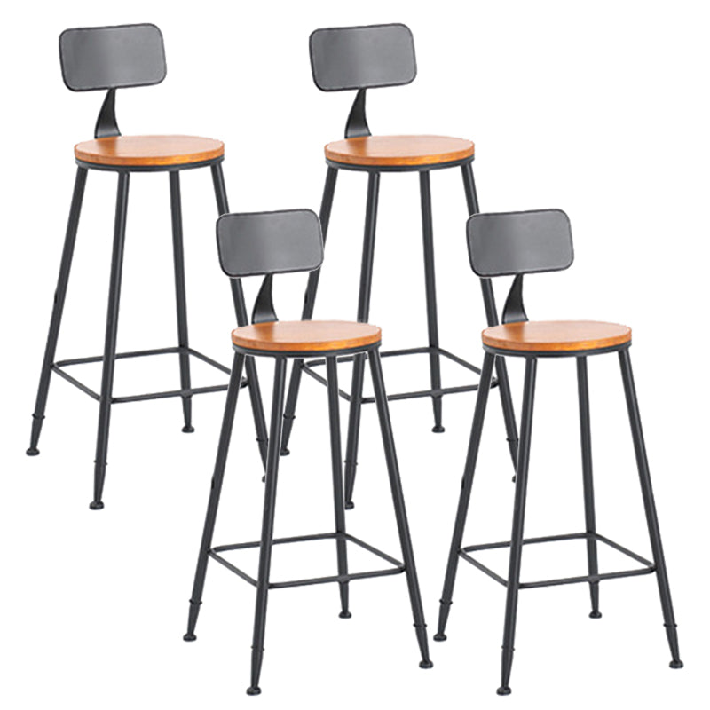 Contemporary Wood Counter Stool Living Room Bar Stool with Metal Legs With Back 4 Piece Set Bar Stool(30"H) Clearhalo 'Bar Furniture' 'Bar Stools' 'bar_stools' 'furn' 'furn_bar_stools' 'Furniture' 'Kitchen & Dining Furniture' 6154158