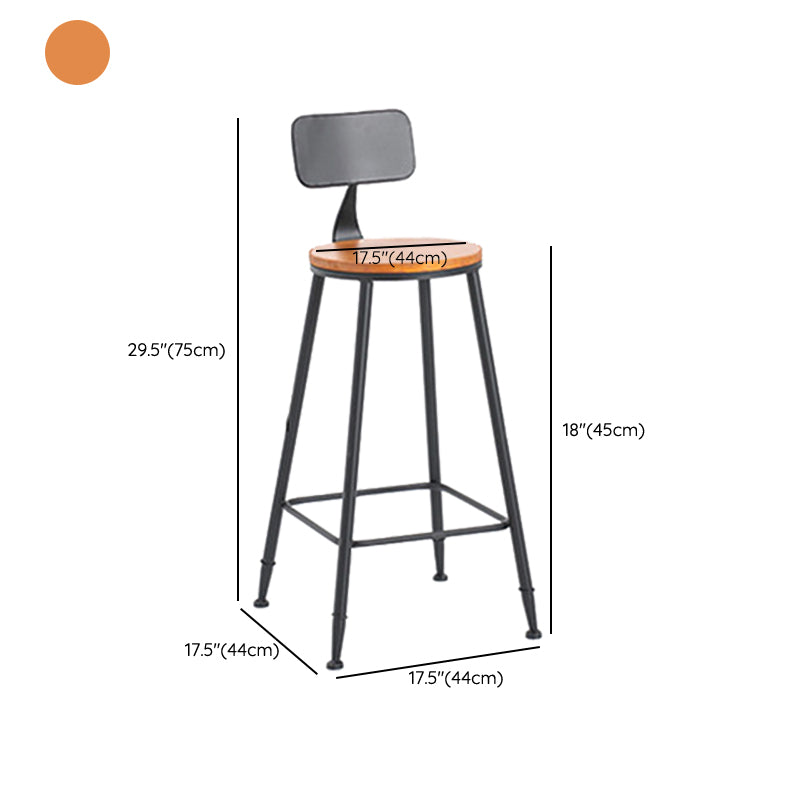 Contemporary Wood Counter Stool Living Room Bar Stool with Metal Legs Clearhalo 'Bar Furniture' 'Bar Stools' 'bar_stools' 'furn' 'furn_bar_stools' 'Furniture' 'Kitchen & Dining Furniture' 6154163