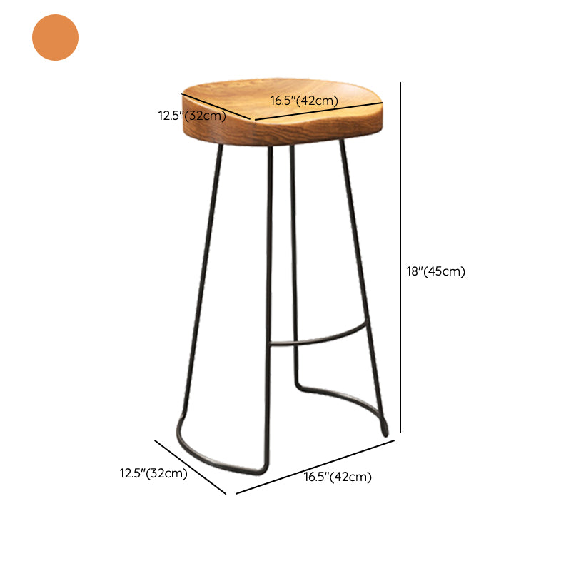 Contemporary Wood Counter Stool Living Room Bar Stool with Metal Legs Clearhalo 'Bar Furniture' 'Bar Stools' 'bar_stools' 'furn' 'furn_bar_stools' 'Furniture' 'Kitchen & Dining Furniture' 6154164