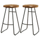 Taburete de bar de salón de madera estilo moderno con patas de metal