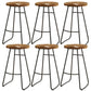 Taburete de bar de salón de madera estilo moderno con patas de metal