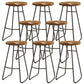 Taburete de bar de salón de madera estilo moderno con patas de metal