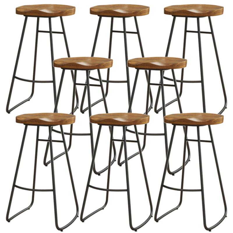 Taburete de bar de salón de madera estilo moderno con patas de metal
