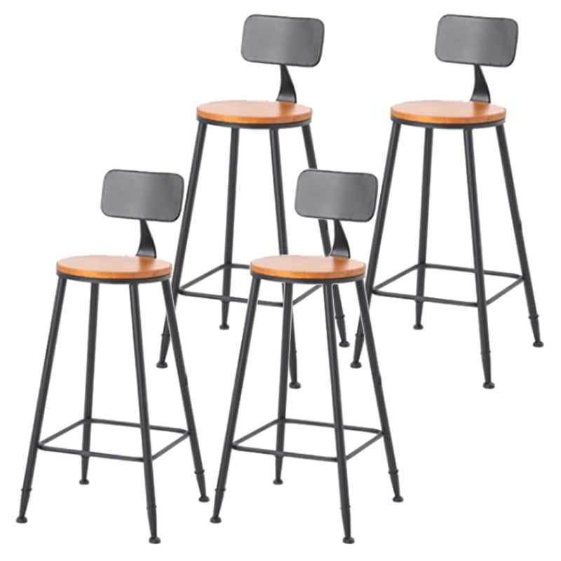 Taburete de bar de salón de madera estilo moderno con patas de metal