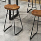 Taburete de bar de salón de madera estilo moderno con patas de metal