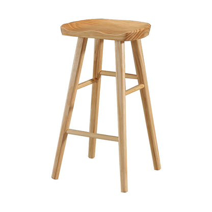 Zeitgenössischer Tresenhocker aus massivem Holz, Eimer, Wohnzimmer-Barhocker