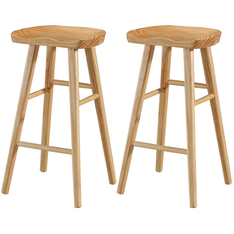 Zeitgenössischer Tresenhocker aus massivem Holz, Eimer, Wohnzimmer-Barhocker