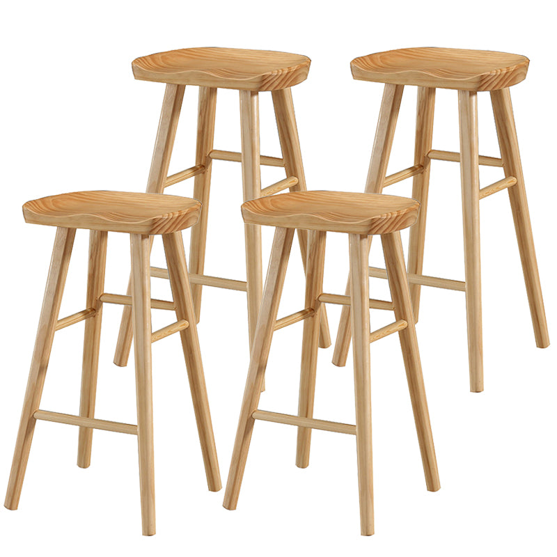 Zeitgenössischer Tresenhocker aus massivem Holz, Eimer, Wohnzimmer-Barhocker