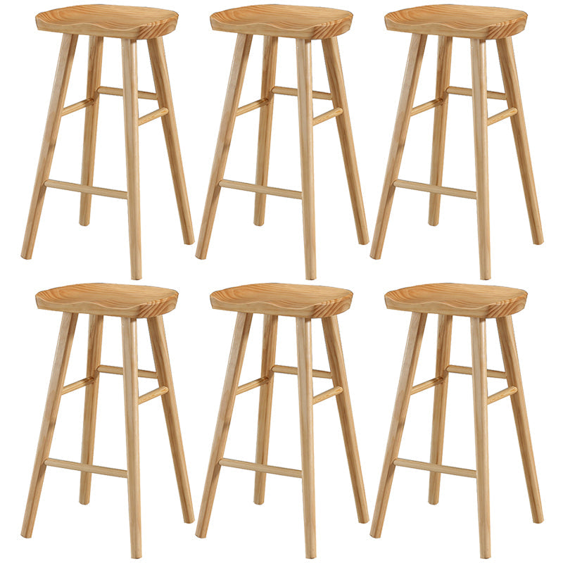 Zeitgenössischer Tresenhocker aus massivem Holz, Eimer, Wohnzimmer-Barhocker