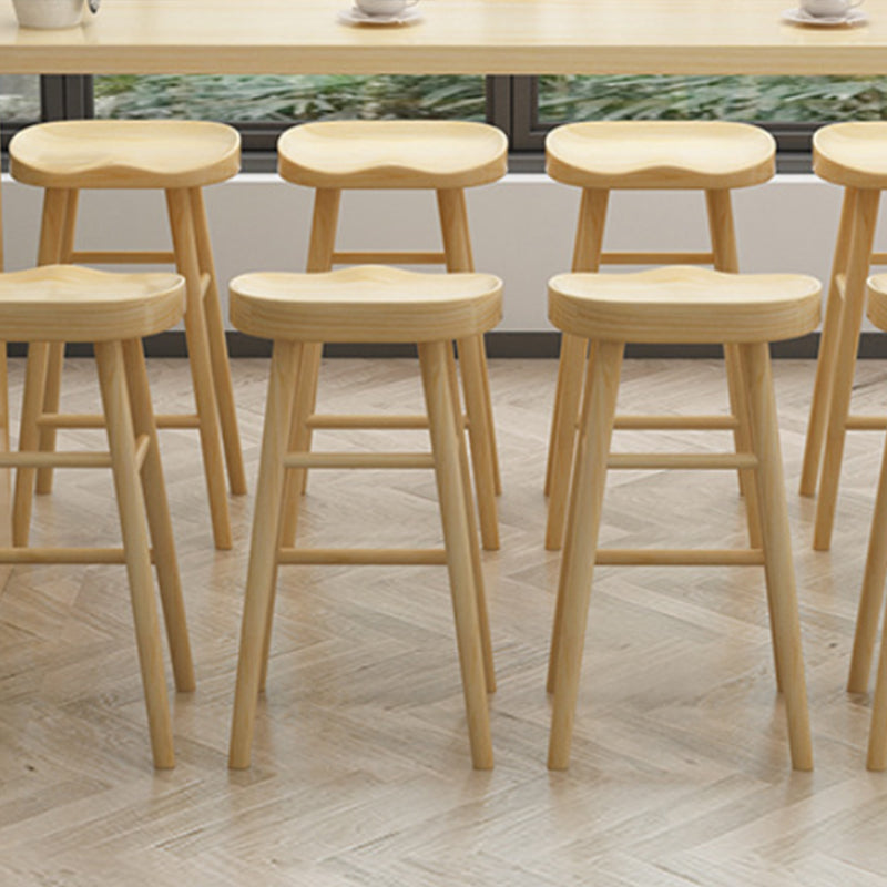 Zeitgenössischer Tresenhocker aus massivem Holz, Eimer, Wohnzimmer-Barhocker