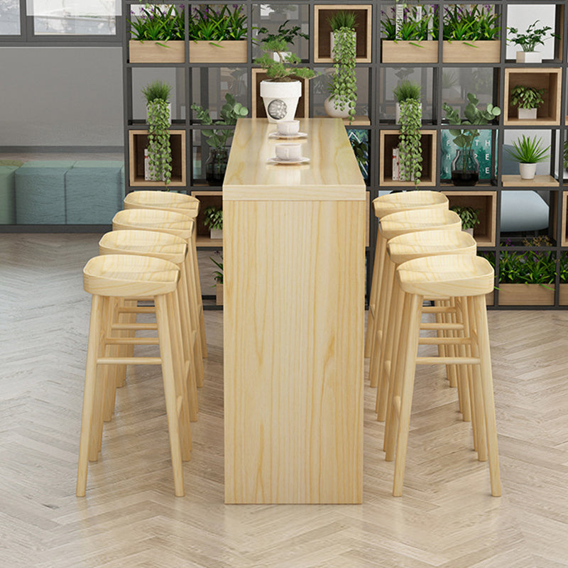 Zeitgenössischer Tresenhocker aus massivem Holz, Eimer, Wohnzimmer-Barhocker