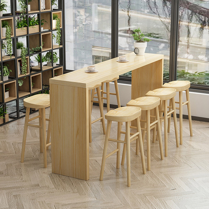 Zeitgenössischer Tresenhocker aus massivem Holz, Eimer, Wohnzimmer-Barhocker