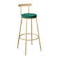Contemporary Velvet Counter Stool Round Living Room Bar Stool with Metal Legs Green 1 Piece Clearhalo 'Bar Furniture' 'Bar Stools' 'bar_stools' 'furn' 'furn_bar_stools' 'Furniture' 'Kitchen & Dining Furniture' 6154203