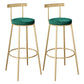 Contemporary Velvet Counter Stool Round Living Room Bar Stool with Metal Legs Green 2 Piece Set Clearhalo 'Bar Furniture' 'Bar Stools' 'bar_stools' 'furn' 'furn_bar_stools' 'Furniture' 'Kitchen & Dining Furniture' 6154204