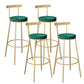 Contemporary Velvet Counter Stool Round Living Room Bar Stool with Metal Legs Green 4 Piece Set Clearhalo 'Bar Furniture' 'Bar Stools' 'bar_stools' 'furn' 'furn_bar_stools' 'Furniture' 'Kitchen & Dining Furniture' 6154206