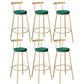 Contemporary Velvet Counter Stool Round Living Room Bar Stool with Metal Legs Green 6 Piece Set Clearhalo 'Bar Furniture' 'Bar Stools' 'bar_stools' 'furn' 'furn_bar_stools' 'Furniture' 'Kitchen & Dining Furniture' 6154208