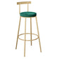 Contemporary Velvet Counter Stool Round Living Room Bar Stool with Metal Legs Clearhalo 'Bar Furniture' 'Bar Stools' 'bar_stools' 'furn' 'furn_bar_stools' 'Furniture' 'Kitchen & Dining Furniture' 6154210