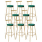 Contemporary Velvet Counter Stool Round Living Room Bar Stool with Metal Legs Green 8 Piece Set Clearhalo 'Bar Furniture' 'Bar Stools' 'bar_stools' 'furn' 'furn_bar_stools' 'Furniture' 'Kitchen & Dining Furniture' 6154211