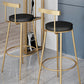 Contemporary Velvet Counter Stool Round Living Room Bar Stool with Metal Legs Clearhalo 'Bar Furniture' 'Bar Stools' 'bar_stools' 'furn' 'furn_bar_stools' 'Furniture' 'Kitchen & Dining Furniture' 6154215