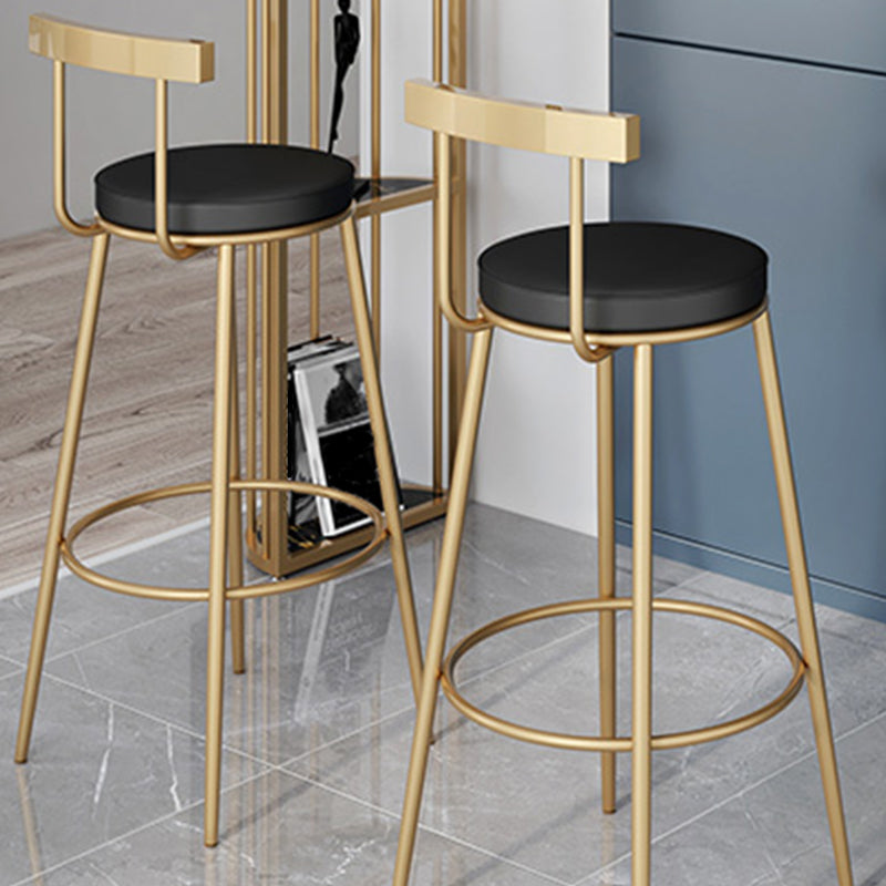 Contemporary Velvet Counter Stool Round Living Room Bar Stool with Metal Legs Clearhalo 'Bar Furniture' 'Bar Stools' 'bar_stools' 'furn' 'furn_bar_stools' 'Furniture' 'Kitchen & Dining Furniture' 6154215