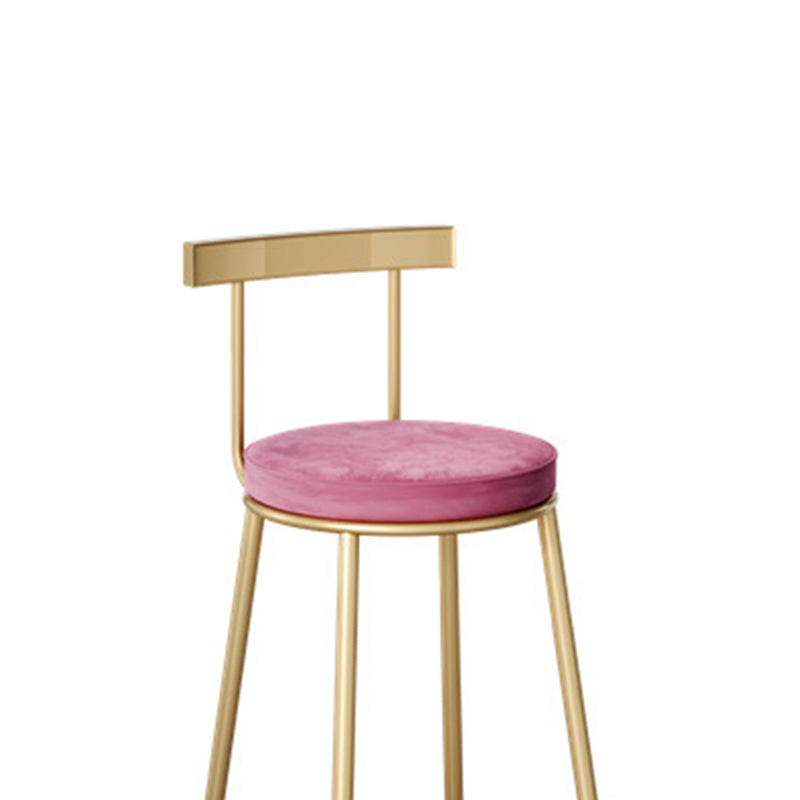 Contemporary Velvet Counter Stool Round Living Room Bar Stool with Metal Legs Clearhalo 'Bar Furniture' 'Bar Stools' 'bar_stools' 'furn' 'furn_bar_stools' 'Furniture' 'Kitchen & Dining Furniture' 6154216