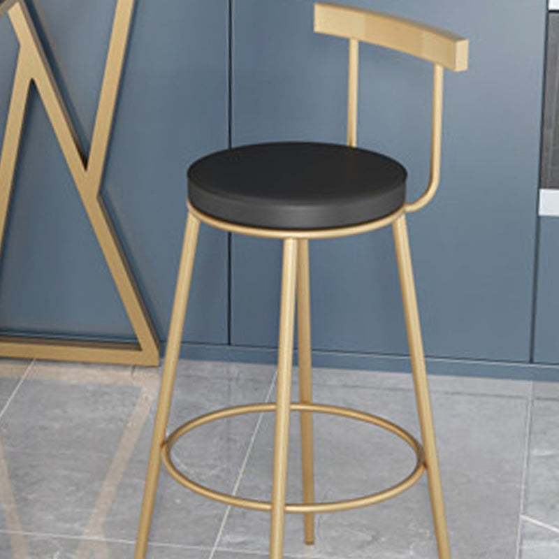 Contemporary Velvet Counter Stool Round Living Room Bar Stool with Metal Legs Clearhalo 'Bar Furniture' 'Bar Stools' 'bar_stools' 'furn' 'furn_bar_stools' 'Furniture' 'Kitchen & Dining Furniture' 6154218