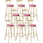 Contemporary Velvet Counter Stool Round Living Room Bar Stool with Metal Legs Pink 8 Piece Set Clearhalo 'Bar Furniture' 'Bar Stools' 'bar_stools' 'furn' 'furn_bar_stools' 'Furniture' 'Kitchen & Dining Furniture' 6154221