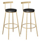 Contemporary Velvet Counter Stool Round Living Room Bar Stool with Metal Legs Black 2 Piece Set Clearhalo 'Bar Furniture' 'Bar Stools' 'bar_stools' 'furn' 'furn_bar_stools' 'Furniture' 'Kitchen & Dining Furniture' 6154223