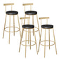 Contemporary Velvet Counter Stool Round Living Room Bar Stool with Metal Legs Black 4 Piece Set Clearhalo 'Bar Furniture' 'Bar Stools' 'bar_stools' 'furn' 'furn_bar_stools' 'Furniture' 'Kitchen & Dining Furniture' 6154224