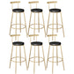 Contemporary Velvet Counter Stool Round Living Room Bar Stool with Metal Legs Black 6 Piece Set Clearhalo 'Bar Furniture' 'Bar Stools' 'bar_stools' 'furn' 'furn_bar_stools' 'Furniture' 'Kitchen & Dining Furniture' 6154225