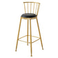 Contemporary Style Upholstered Counter Stool Bar-height Living Room Bar Stool Black 1 Piece Clearhalo 'Bar Furniture' 'Bar Stools' 'bar_stools' 'furn' 'furn_bar_stools' 'Furniture' 'Kitchen & Dining Furniture' 6154229