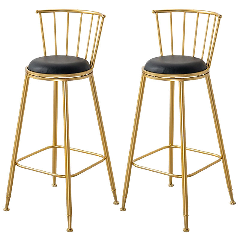 Contemporary Style Upholstered Counter Stool Bar-height Living Room Bar Stool Black 2 Piece Set Clearhalo 'Bar Furniture' 'Bar Stools' 'bar_stools' 'furn' 'furn_bar_stools' 'Furniture' 'Kitchen & Dining Furniture' 6154230