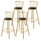 Contemporary Style Upholstered Counter Stool Bar-height Living Room Bar Stool Black 4 Piece Set Clearhalo 'Bar Furniture' 'Bar Stools' 'bar_stools' 'furn' 'furn_bar_stools' 'Furniture' 'Kitchen & Dining Furniture' 6154233