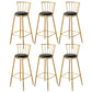 Contemporary Style Upholstered Counter Stool Bar-height Living Room Bar Stool Black 6 Piece Set Clearhalo 'Bar Furniture' 'Bar Stools' 'bar_stools' 'furn' 'furn_bar_stools' 'Furniture' 'Kitchen & Dining Furniture' 6154234